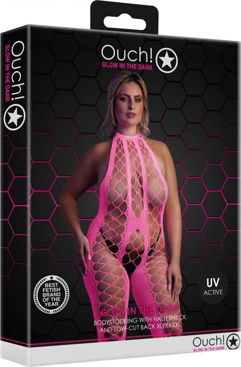 Actual product image Ouch! Bodystocking with Halterneck - Pink - XS/XL (One size)