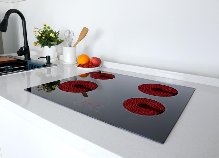 Actual product image PKM KHKF4 G Kochfeld autark Einbau 60cm Glaskeramik schwarz TIMER Touch (59 cm, Glass ceramic hob)