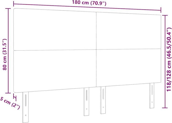 Actual product image vidaXL Modernes Kopfteil (180 x 5 x 128 cm)
