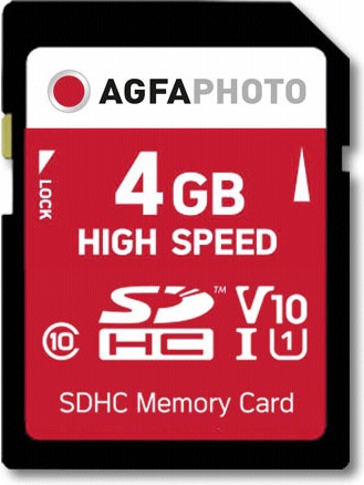 Actual product image AGFAPHOTO SDHC Card 4GB High Speed Class 10 UHS I U1 V10 (4 GB, SDHC, U1, UHS-I)
