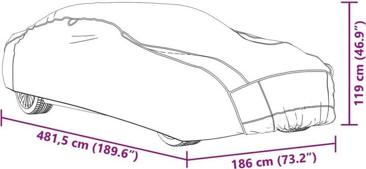 Actual product image vidaXL Car cover for saloon hail protection full L & silver