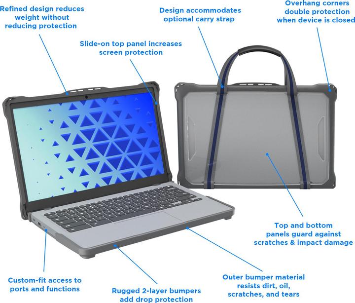 Produktbild MaxCases Extreme Shell-F2 Slide Case For Hp Fortis Chromebook G11 14 (Gray/Clear) (14", HP)