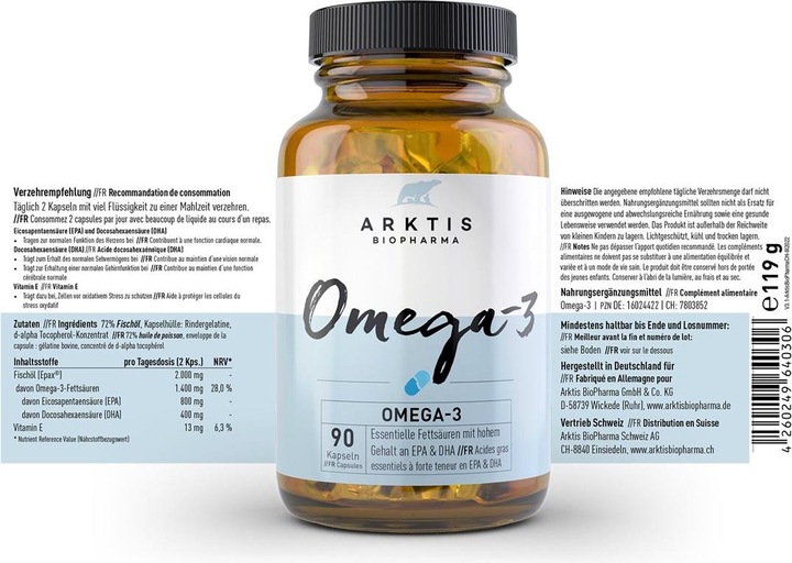 Produktbild Arktis Omega-3 Fischöl Kaps (1 Stück, Kapseln, 275 g)