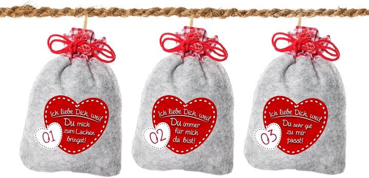 Produktbild Adventino Säckchen-Set mit Liebesbotschaften
