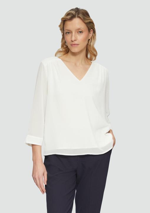 Immagine prodotto s.Oliver Bluse Chiffonbluse mit Raffung an der Schulter und transparenten Ärmeln (44)