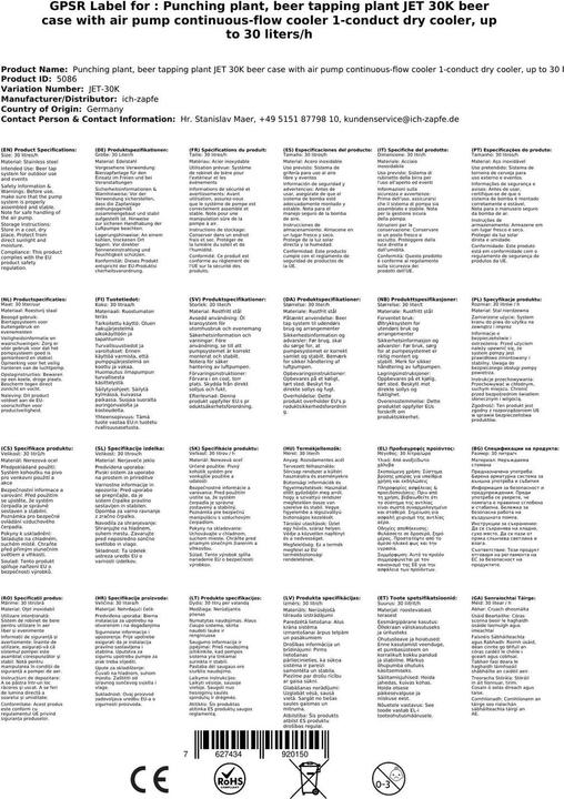 Produktbild Ich-zapfe Bierzapfanlage Jet 30K Bierkoffer