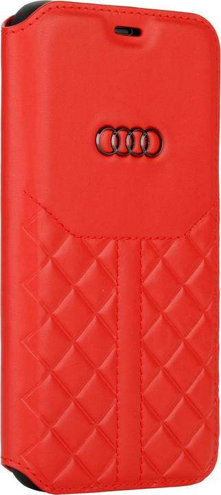 Produktbild Audi ECHTLEDER Book-Case Handyhülle für Apple iPhone 12 / 12 Pro ROT No.119 (Apple iPhone 12, Apple iPhone 12 Pro)