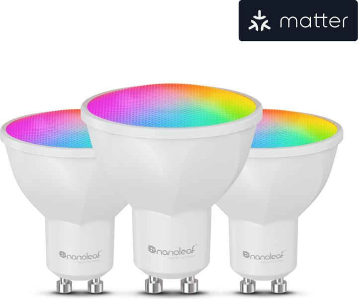 Nanoleaf Essentials Smart GU10 WiFi LED-Lampe, 3-Pack (GU10, 400 lm, 3 x, G)