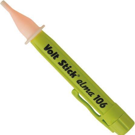 Elma Instruments Non-contact pole finder Voltage (phase) is detected by a bright orange light indicator.