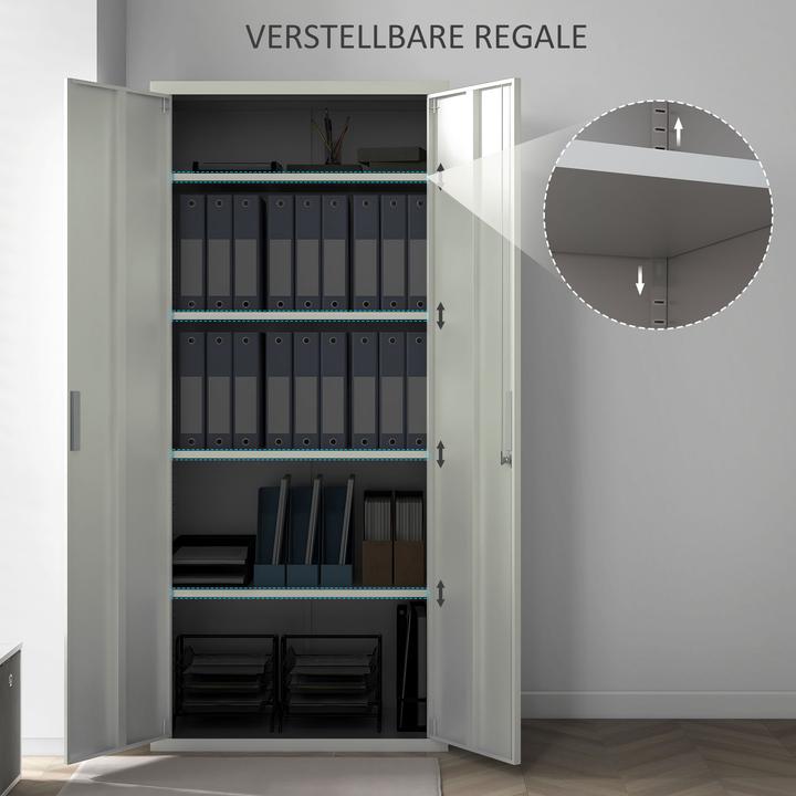 Actual product image Homcom Aktenschrank Stahl Weiss (80 x 40 x 180 cm)