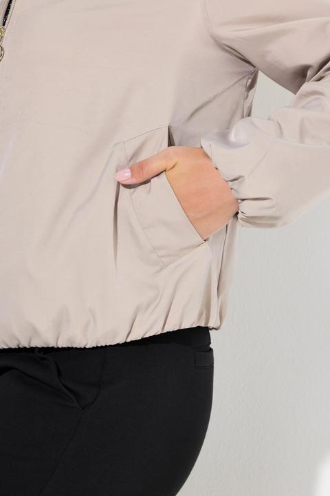 Actual product image Ulla Popken Satin-Blouson, elastischer Saum, Stehkragen (60)