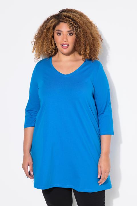 Produktbild Ulla Popken Longshirt, A-Linie, V-Ausschnitt, 3/4-Arm (60)