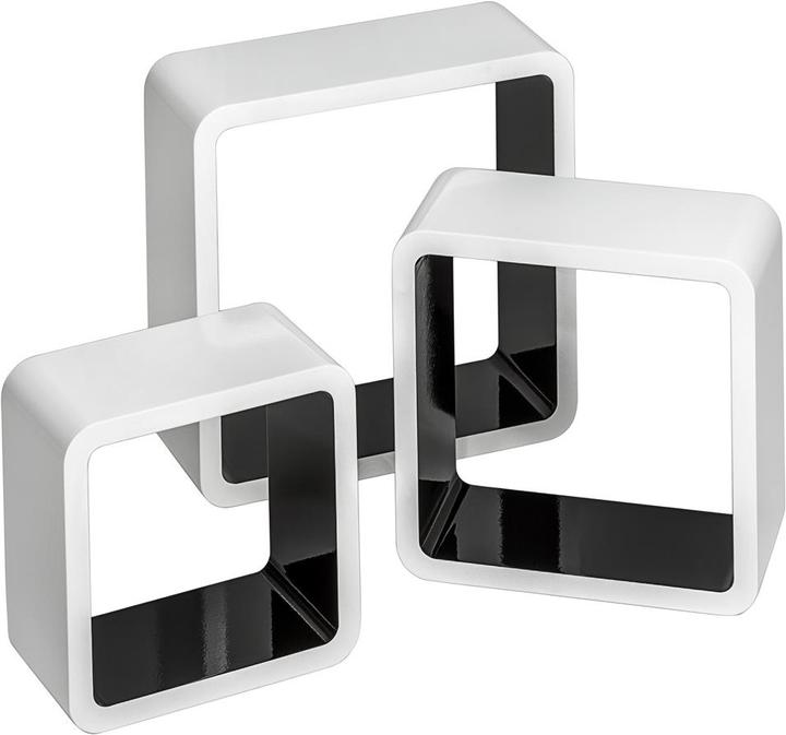 Produktbild tectake Wandregal Lena (19 x 19 x 10 cm, 27 x 27 x 10 cm, 23 x 23 x 10 cm)