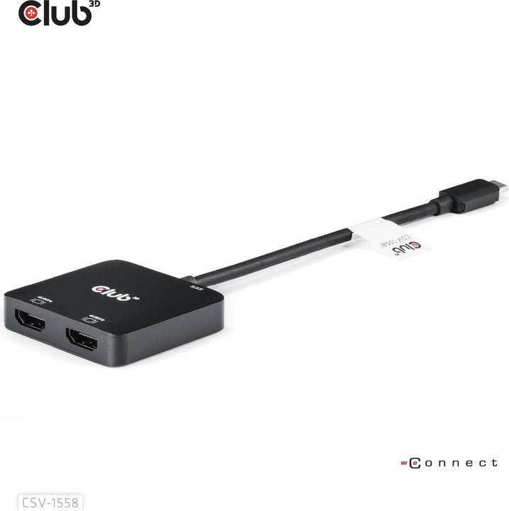 Actual product image Club 3D Club3D MST hub USB 3.2 Type C > 2x HDMI 4K60Hz +100W PD St/Bu retail (USB-C, 3 Ports)