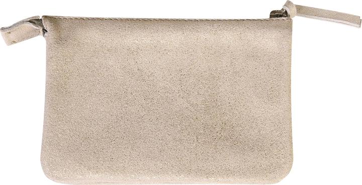 Clairefontaine PLUME Petite Pochette 2 compartiments en Daim irisé 13x9cm - Or