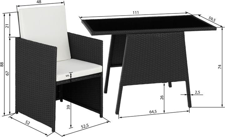 Produktbild tectake Lausanne (111 x 59.50 x 74 cm)