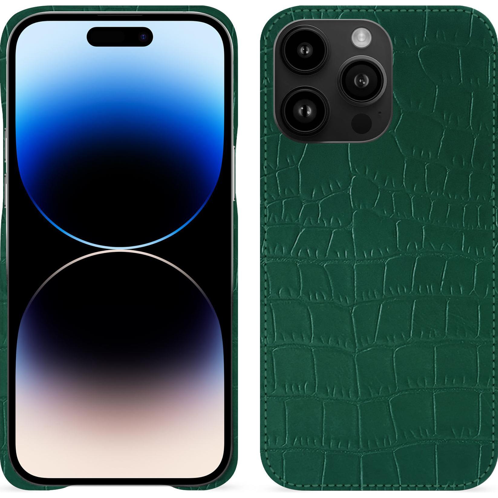 Noreve Lederschutzhülle (Apple iPhone 15 Pro Max), Smartphone Hülle, Grün