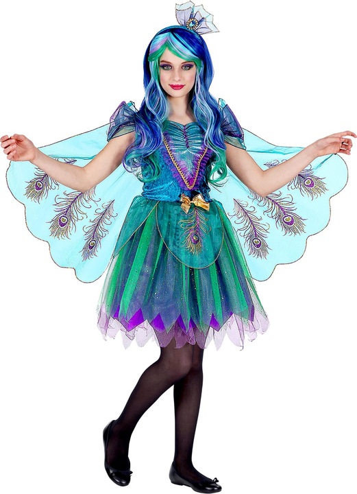 Produktbild Widmann PFAU (Kleid mit Pfauenfeder Schleier, Kopfschmuck), 128 cm / 5-7 Years (5, 6, 7)