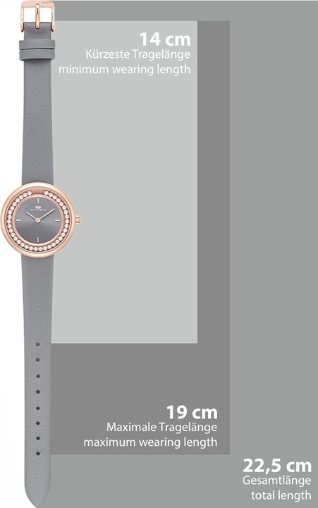 Immagine prodotto Orologio da donna al quarzo con perle in vera pelle grigio - 32216 (Orologio da polso analogico, 32 mm)