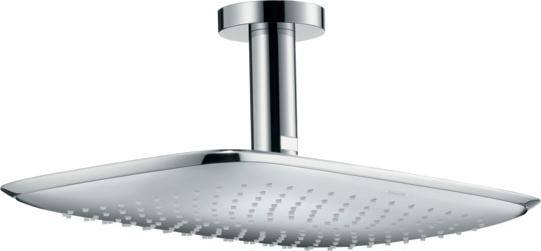 Produktbild hansgrohe HG Kopfbrause PURA VIDA 400 AIR 1jet 400mm DN 15 Deckenanschluss 100mm chrom (1 Strahlarten, 21 l/min)