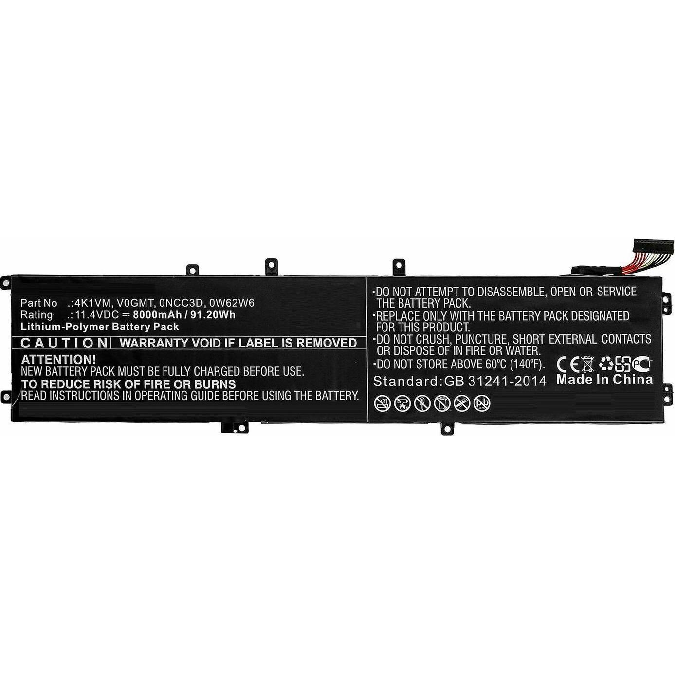 CoreParts Laptop Battery for Dell, Notebook Akku