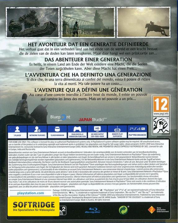 Produktbild Sony Shadow of the Colossus (PS4, DE)