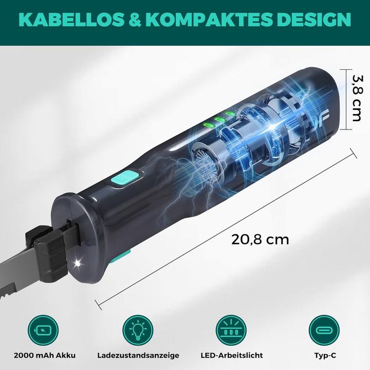 Produktbild Haushof Kabelloses Elektromesser mit Edelstahlklingen