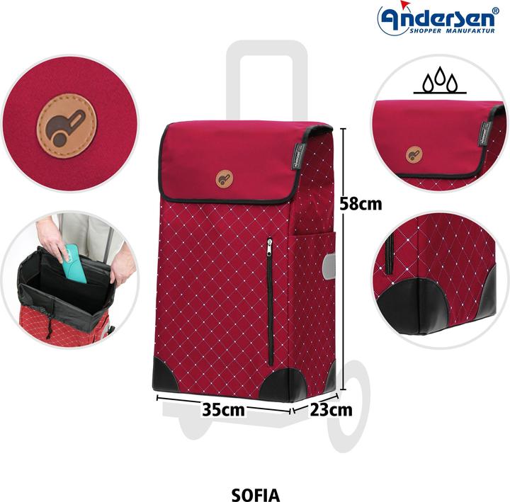 Image du produit Andersen Quattro Shopper Sofia chariot à provisions 58 cm