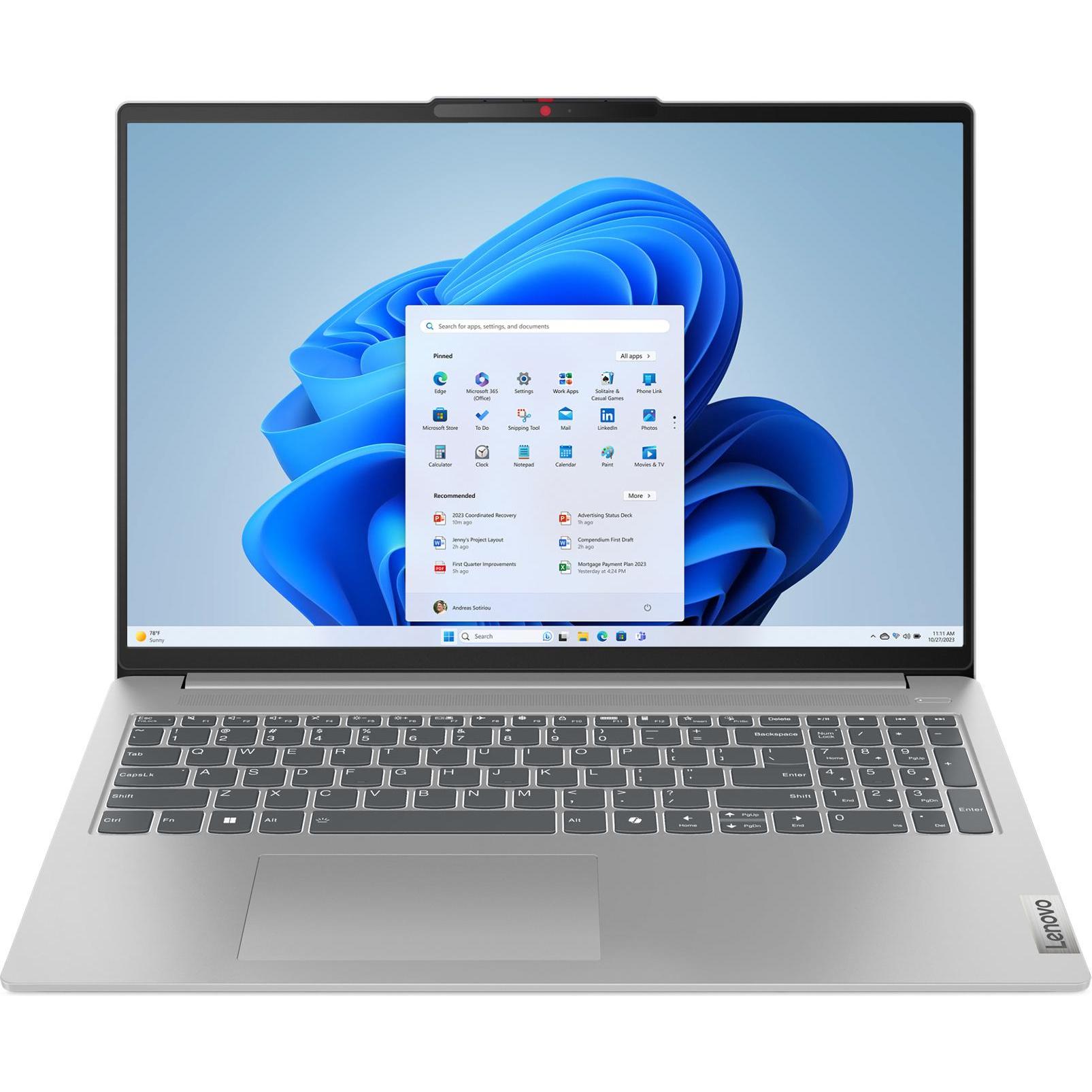 Lenovo IdeaPad Slim 5 (16", AMD Ryzen 7 8845HS, 16 GB, 1000 GB, DE), Notebook, Grau