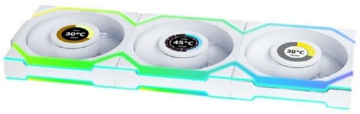 Produktbild Lian-Li UNI FAN SL Wireless LCD Lüfter, ARGB, PWM, 3er-Pack inkl. Controller - 120 mm, weiss (120 mm, 1 x)