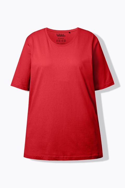 Actual product image Ulla Popken Basic Round Neck Short Sleeve Relaxed Fit Tee (60)