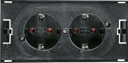 Actual product image Bachmann DUE Type F Black Socket (2 x, CEE 7/3, 0.20 m)