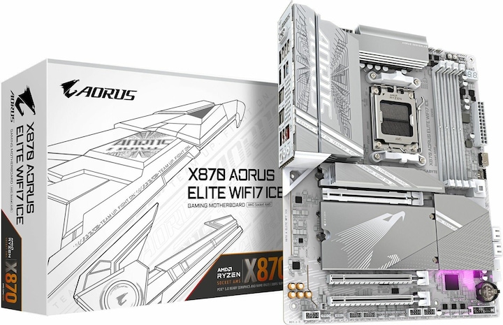 Actual product image Gigabyte X870 AORUS ELITE WIFI7 ICE (AM5, AMD X870, ATX)