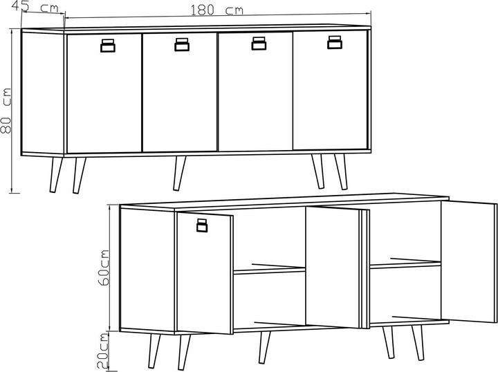 Image du produit Homitis Mirza Modern 180 Console (180 x 45 x 80 cm)
