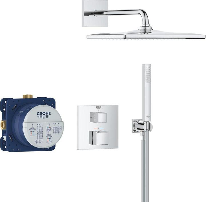 Produktbild Grohe Precision Cube Unterputz Duschsystem mit Vitalio Rain Mono 310 Cube (1 Strahlart) und Vitalio Joy Cu