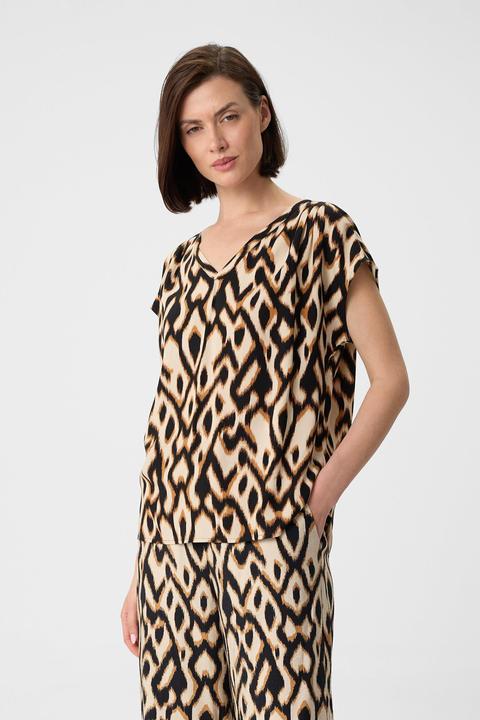 Produktbild Comma Bluse Bluse mit All-over-Print und V-Ausschnitt (48)