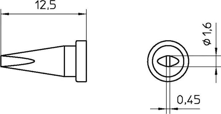 Productafbeelding Weller Erem Weller / T0054451699 Soldeerstift 1,6 mm plat LT voor WXP 80/ WP 80/ WSP 80 soldeerbouten