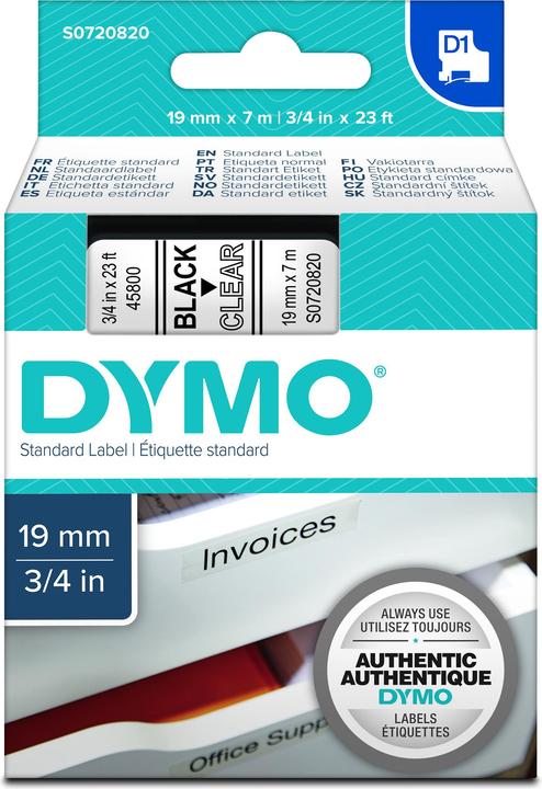 Actual product image Dymo S0720820 Standard tape (1.90 cm, Transparent)