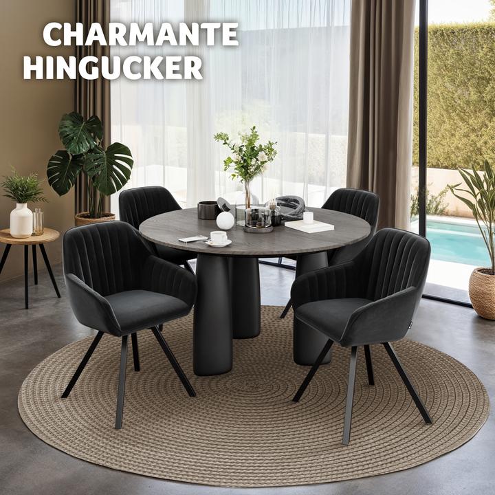 Actual product image tectake Swivelling Snug velvet look