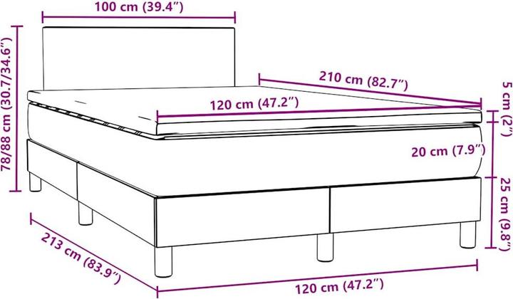 Image du produit vidaXL Boxspringbett (120 x 210 cm)