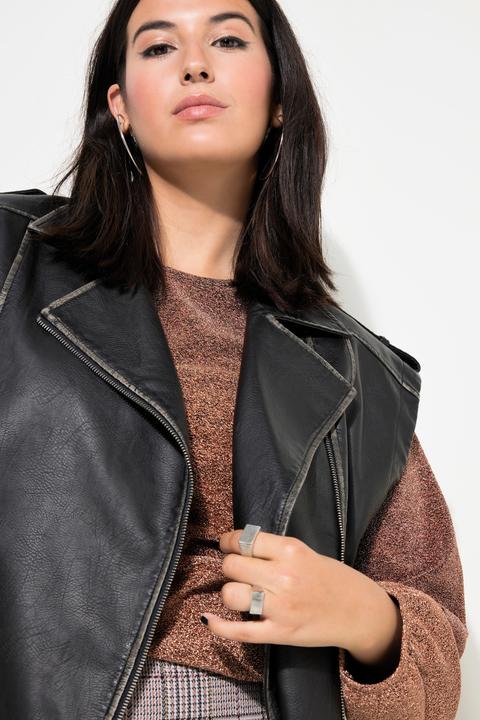 Produktbild Studio Untold Weste, oversized, Bikerform, Lederoptik, Used-Look (50, 52)