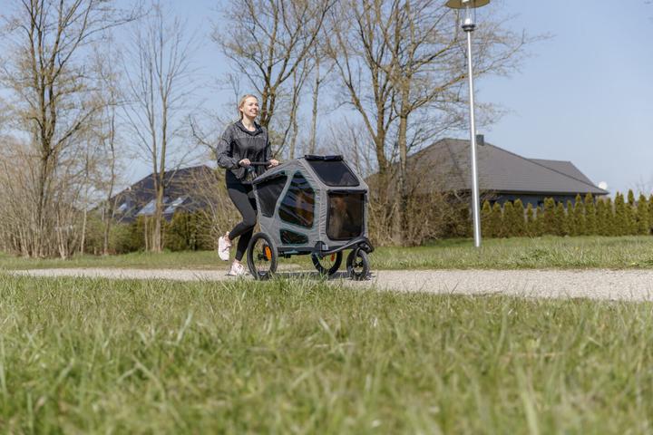 Produktbild Trixie Jogger-Umbausatz für Fahrradanhänger, Grau/Salbei (Hund, Reflektoren)