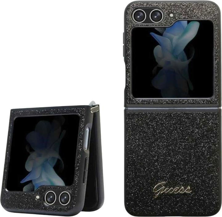 Actual product image Guess Glitter Flakes Case for F731B Samsung Galaxy Z Flip5 - black (Samsung Galaxy Z Flip5)