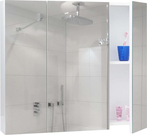 Image du produit Mendler Armoire de toilette HWC-B19b, brillant 70x80x16cm, blanc (70 x 60 x 16 cm)