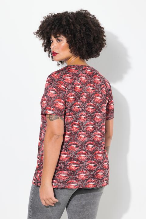 Produktbild Angel of Style T-Shirt, Lippen-Muster mit Glizersteinchen (44)