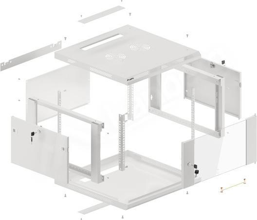 Actual product image Lanberg Wall rack 19 " 6U 600x600mm gray (6 RU, 19 inch rack)