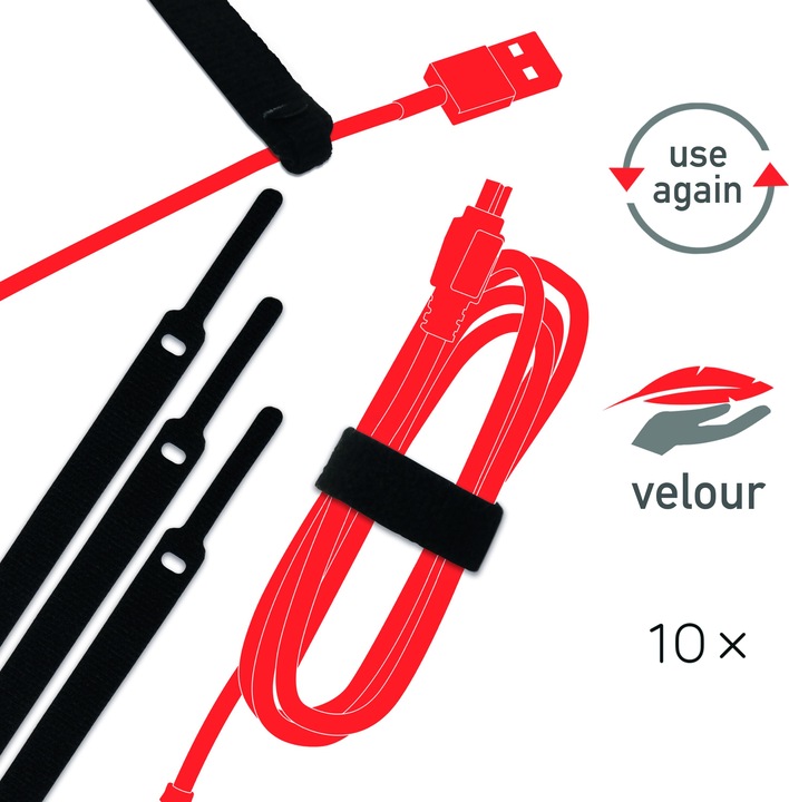 Actual product image Label-the-cable LTC Basic Straps (Velcro cable ties, 170 mm, 10 pcs.)
