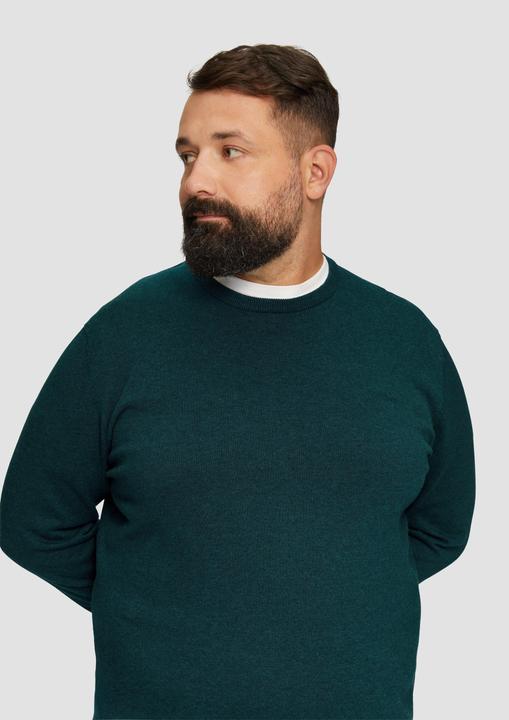 Produktbild S.Oliver Strickpullover Strickpullover mit Logo-Stickerei (4XL)