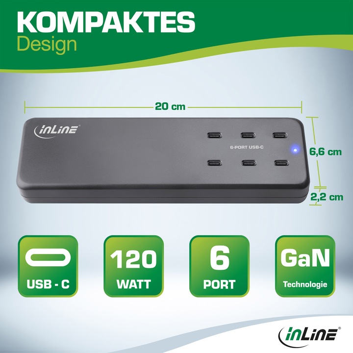 Image du produit InLine Bloc d'alimentation multiport (120 W)