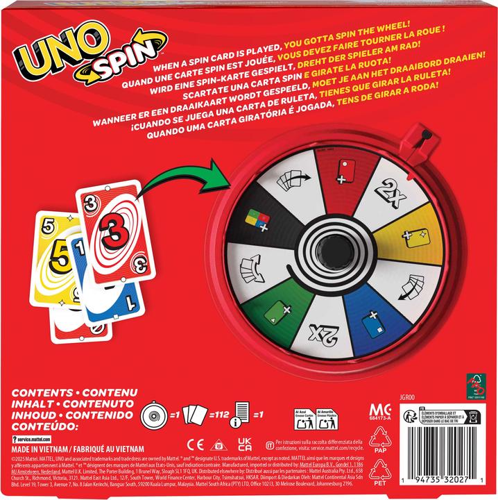 Actual product image Mattel Games UNO Spin (Multilingual, 2 - 10 Players)